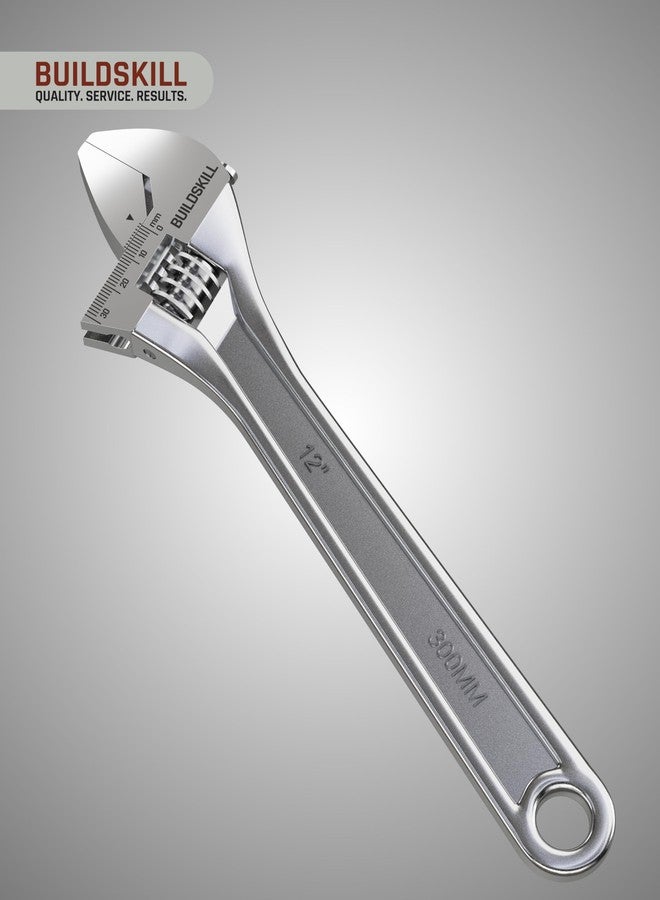 BUILDSKILL مفتاح ربط قابل للتعديل من BUILDSKILL بطول 300 مم وطول 12 بوصة | مصنوع من فولاذ الكروم والفاناديوم | للاستخدام المهني والمنزلي | أحادي الجانب | أدوات سباكة مقاومة للصدأ | مفتاح ربط قابل للتعديل بمقياس محفور بالليزر (ضمان 6 أشهر) - Image 2